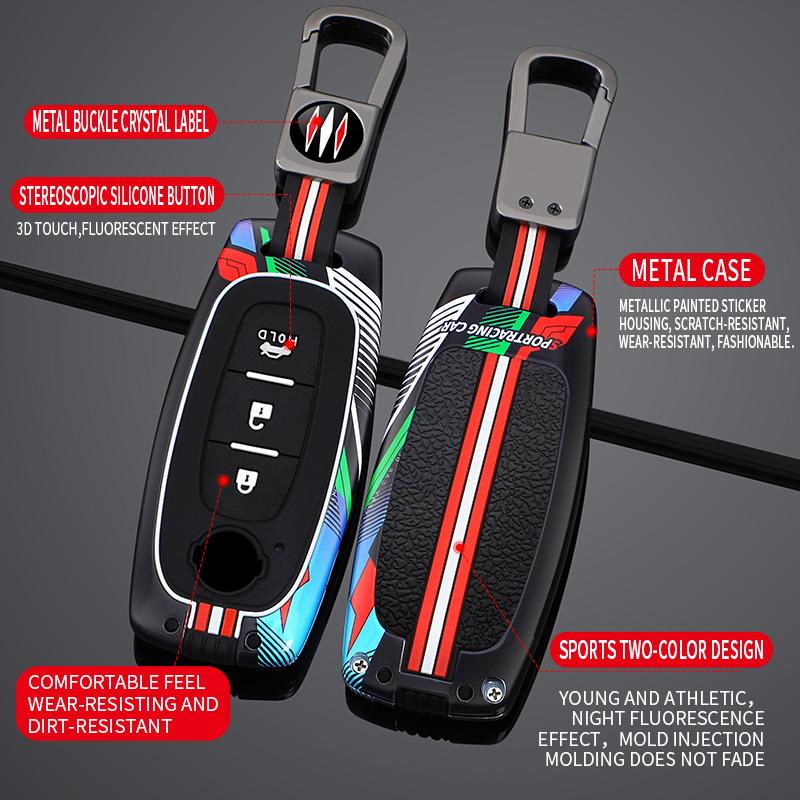 Styling Mouldings Zinc Alloy Car Remote Key Case Cover Fob For Nissan X-trail T33 Qashqai J12 Teana 2022 2023 Protect Shell Hold