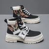 Fashion Men's Boots  Autumn/winter Thick Sole High Top Lace-up Flat Heel New British Style Work Boots Casual Trend  Fashion Boots