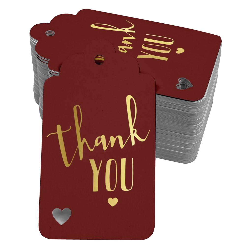 Inkdotpot ThankYou Bridal Shower-Baby Shower-Retirement-Wedding-Birthday Bottle Tag Real Gold Foil Favor Hang Tags Pack Of