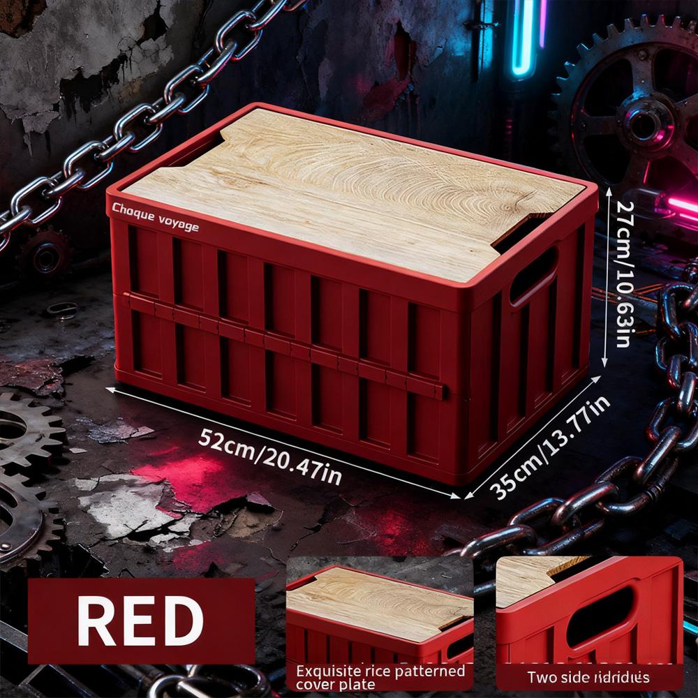 Space-Saving Collapsible Camping Storage Box, Sturdy Handles, Easy To Fold and Carry for Heavy Loads