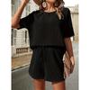 BITCED Women's Fashion Casual Short Sleeve O-Neck Pants Suits