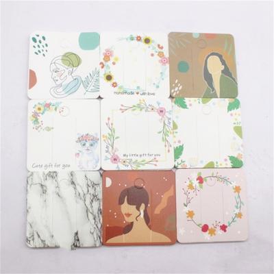 50pcs 6x6cm Multi-color Paper Color Hair Clip Packaging Card Small Jewelry Packaging Material
