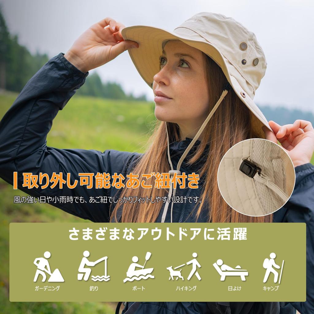 Safari Ponytail Adventure UV Sun Wide Chin Mountain Military Autumn [TOP-EX] Women's Hat, Compatible, Mesh, Hat, Foldable, Stylish, Protection, Hat,
