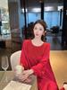 2026 Ice Silk Long Sleeve Nightgown for Women - Plus Size, Sexy French Style