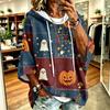 Women's Halloween Print Hoodie Loose Fit Casual Pullover
