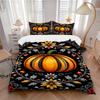 3pc Pumpkin Floral Cover Set - 1 Quilt Cover + 2 Pillowcases, All Seasons Bedroom Setting, Perfect for Home033