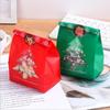 50Pcs Christmas Candy Box New Year Gift Box Xmas Tree Snowflake Gift Bag Cookies Pack Bag Plastic Bags for Event Party