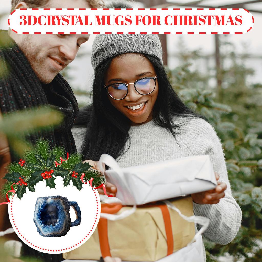 Cani de cafea din cristal mineral, cești elegante din mineral, ceașcă de ceai rafinată din rășină, cană din cristal mineral multifuncțională pentru casă, birou 8cm