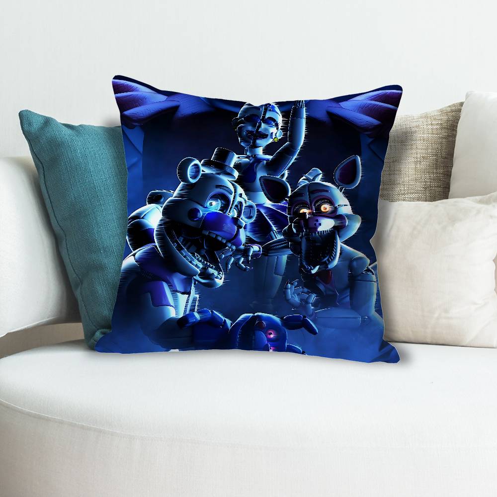 Cute FFnafS Game Pillow Cases for Bedroom Living Room Sofa Home Decor Polyester Cushion Cover with Zipper