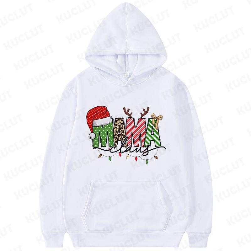 Christmas Mama Hoodies Mother Hoodies Family Sweatshirt Christmas Tree Pullover Fashion Casual HipHop Sweatshirt Harajuku Unisex