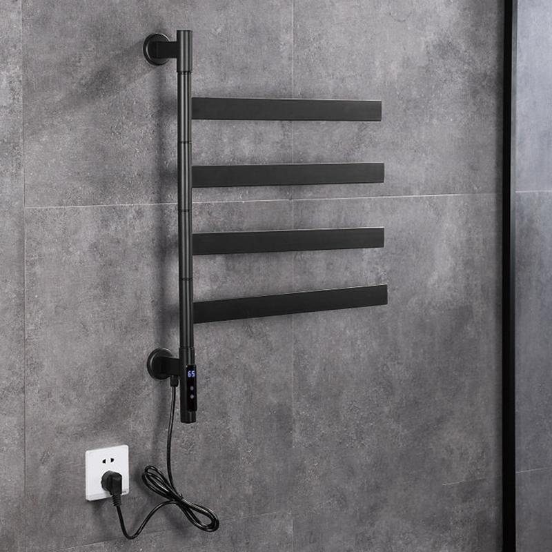 RU in stock Electric Bath Towel Warmer Heating Towel Shelf Rack Towel Dryer Shelf Rotatable Smart Digital Display Bathroom Rack