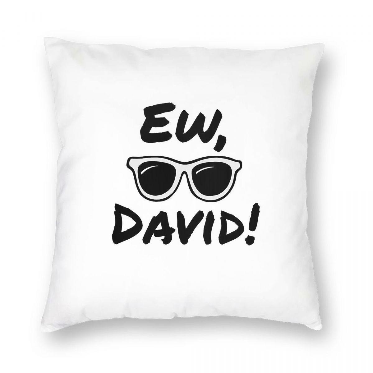 Alexis Rose Ew David Square Pillowcase Polyester Linen Velvet Pattern Zip Decor Pillow Case Car Cushion Cover Peach skin 18*18(CM)-1Pcs