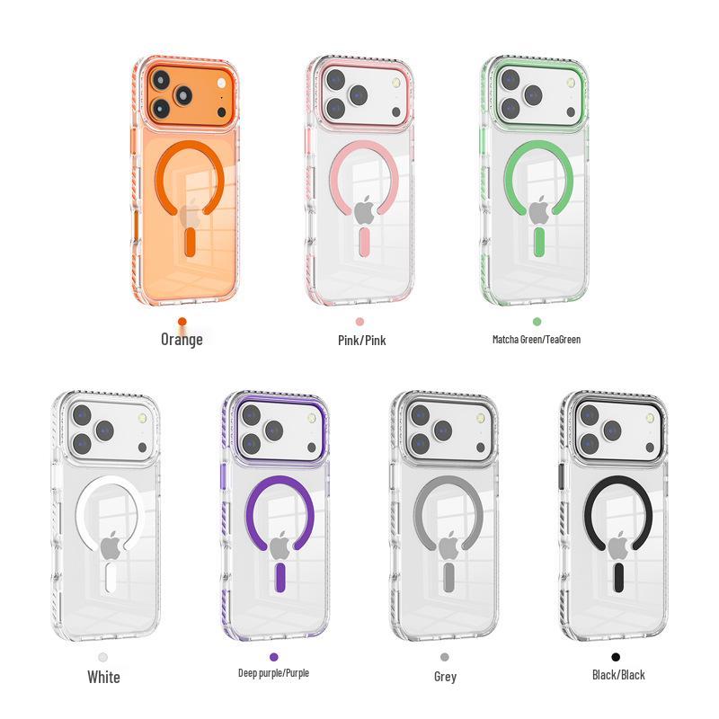 Apple 16 Plus iPhone 17 Pro Max Transparent Drop-Proof Magnetic Phone Case