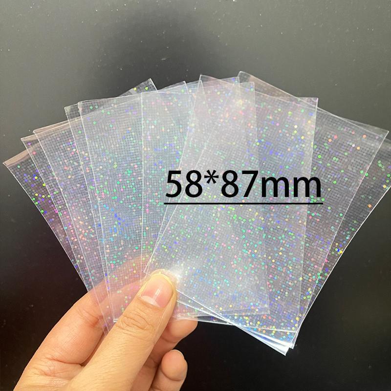 50Pcs Heart Shape Rainbow Star Foil Card Sleeves Top Loading Protector For Board Games Collectible Cards Pos Tarot