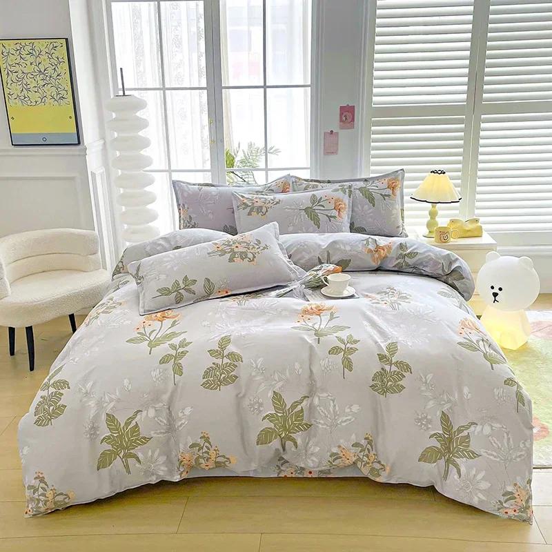 Romantic Peony Floral Duvet Cover Set Reversible Shabby Flower Comforter Cover with 2 Pillowcase Vintage Farmhouse Bedding Set