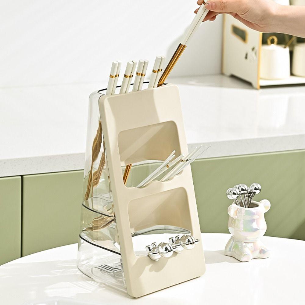 Draining Hole Chopstick Draining Rack Large Capacity Tableware Shelfs  Desktop Organizer
