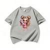 Kids Cotton T Shirt Girl Wear Pink Dress With Pink Unicorn Print Crew Neck Short Sleeve Tee Casual Boys Girls Summer Tops