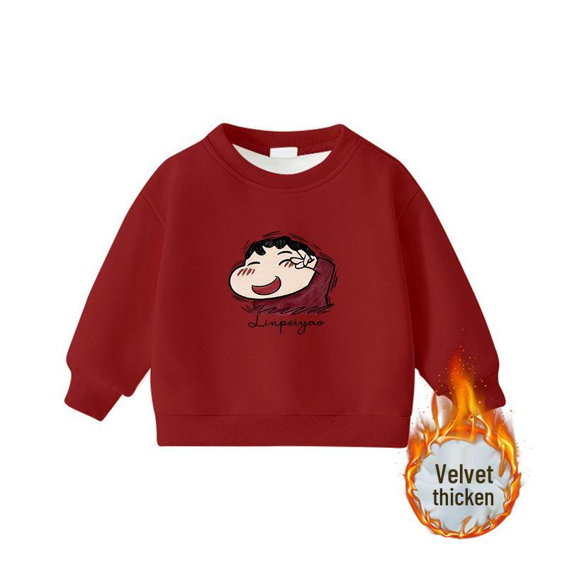 Crayon Shin-chan Long-Sleeve Plus Velvet Sweatshirt for Middle School Students