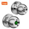 Fingerprint Door Lock Rechargeable Smart Door Knob Biometric Door Lock with Keys TUYA App Control for Bedrooms Cloakroom