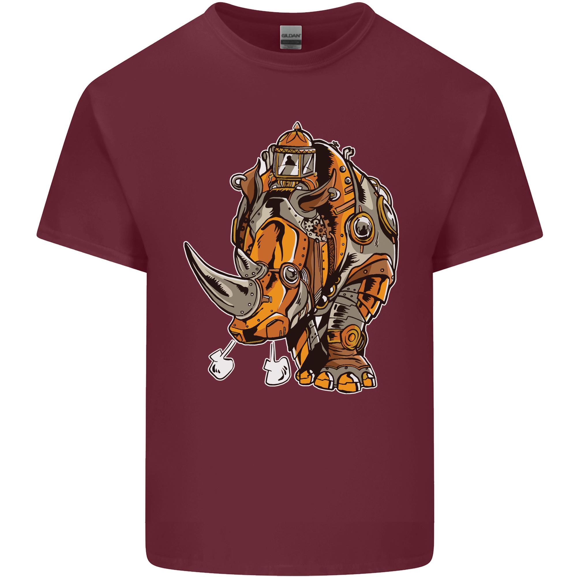 Steampunk Rhino Rhinoceros Unisexs Light Cotton TShirt S