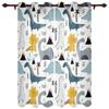 Living Room Space Design Bedroom Nursery Space Kindergarten 2 Panels for Selling Funny Cartoon Style Children Cute Dinosaur Cloth Drapery Ideal