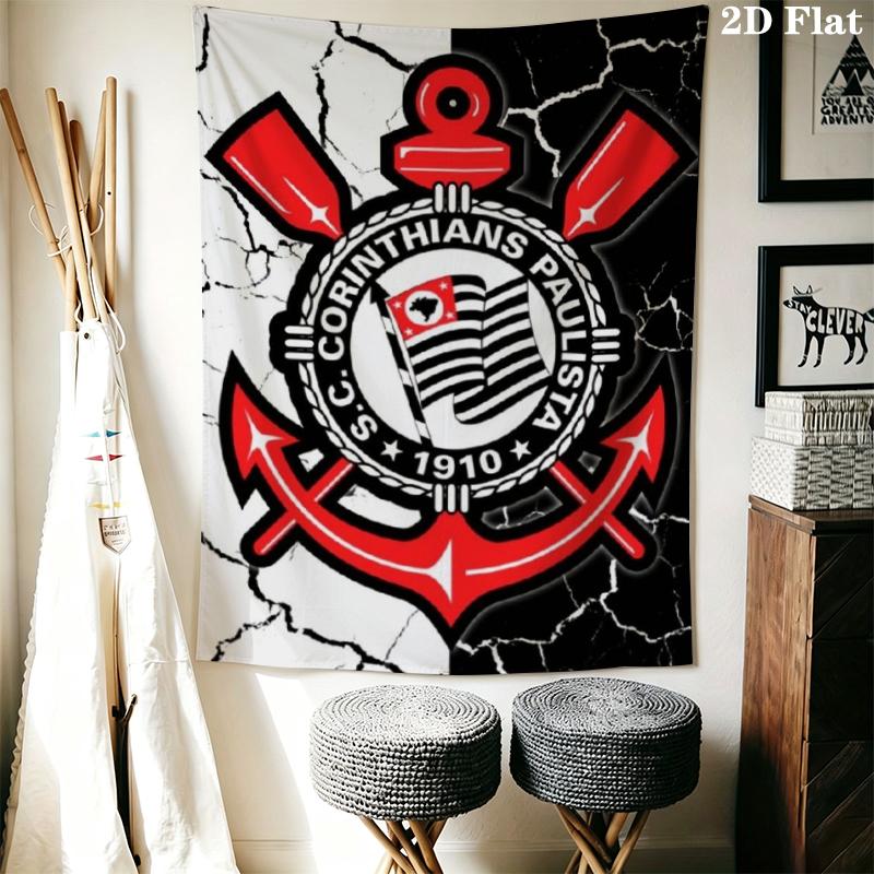 Corinthians Paulistinha Wall Tapestry Aesthetic Wall Hanging Printed Fabric Blanket Decorative Tapestries for Bedroom Living Room Home Decor