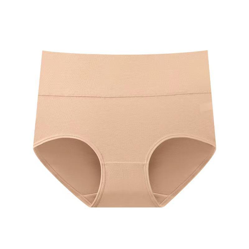 

Женское нижнее белье из чистого хлопка с высокой талией и утягивающим эффектом - однотонные облегающие шорты с треугольными чашечками XL (100-125 lbs)