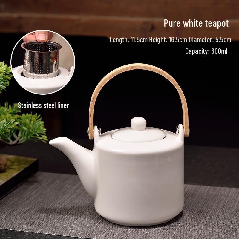 Yilutang Guochao White Ceramic Teapot Set
