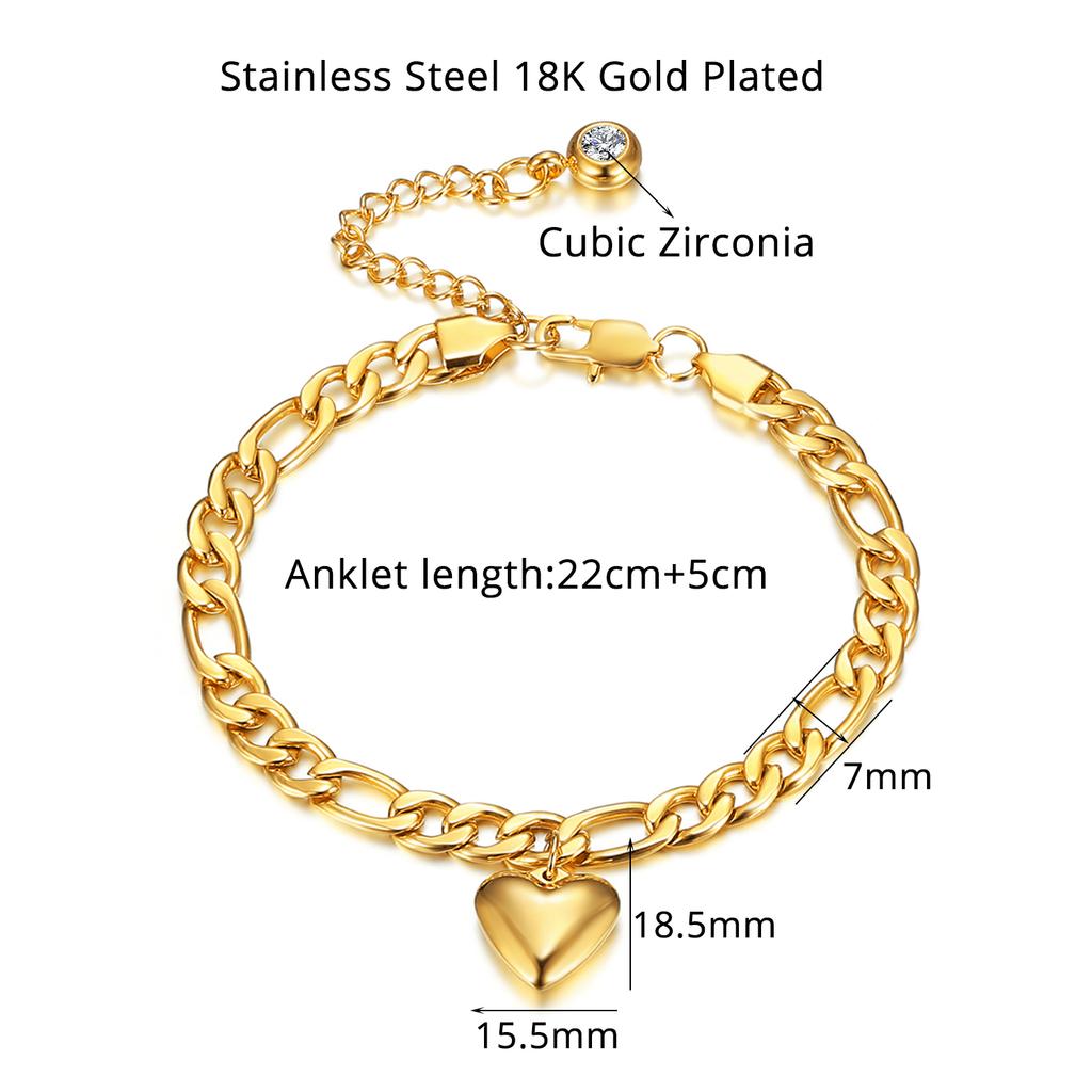 Anklet For Women Gold Color Stainless Steel Figaro Link Ankle Bracelet Summer 2024 Leg Chain Beach Foot Jewelry Ancklets