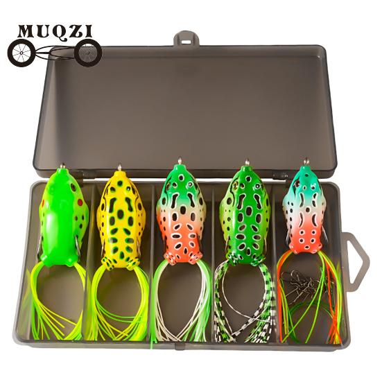 Frosch Köder Hoxfly 3 Stück Soft Frosch Angelköder, Double Haken 360°Soft Bait Topwater Köder Hecht