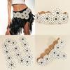 Western Adult Waist Belt with Adjustable Buckle Unique Metal Rivets Waistband PU Waist Belt for Rock Fan Wear Resistant