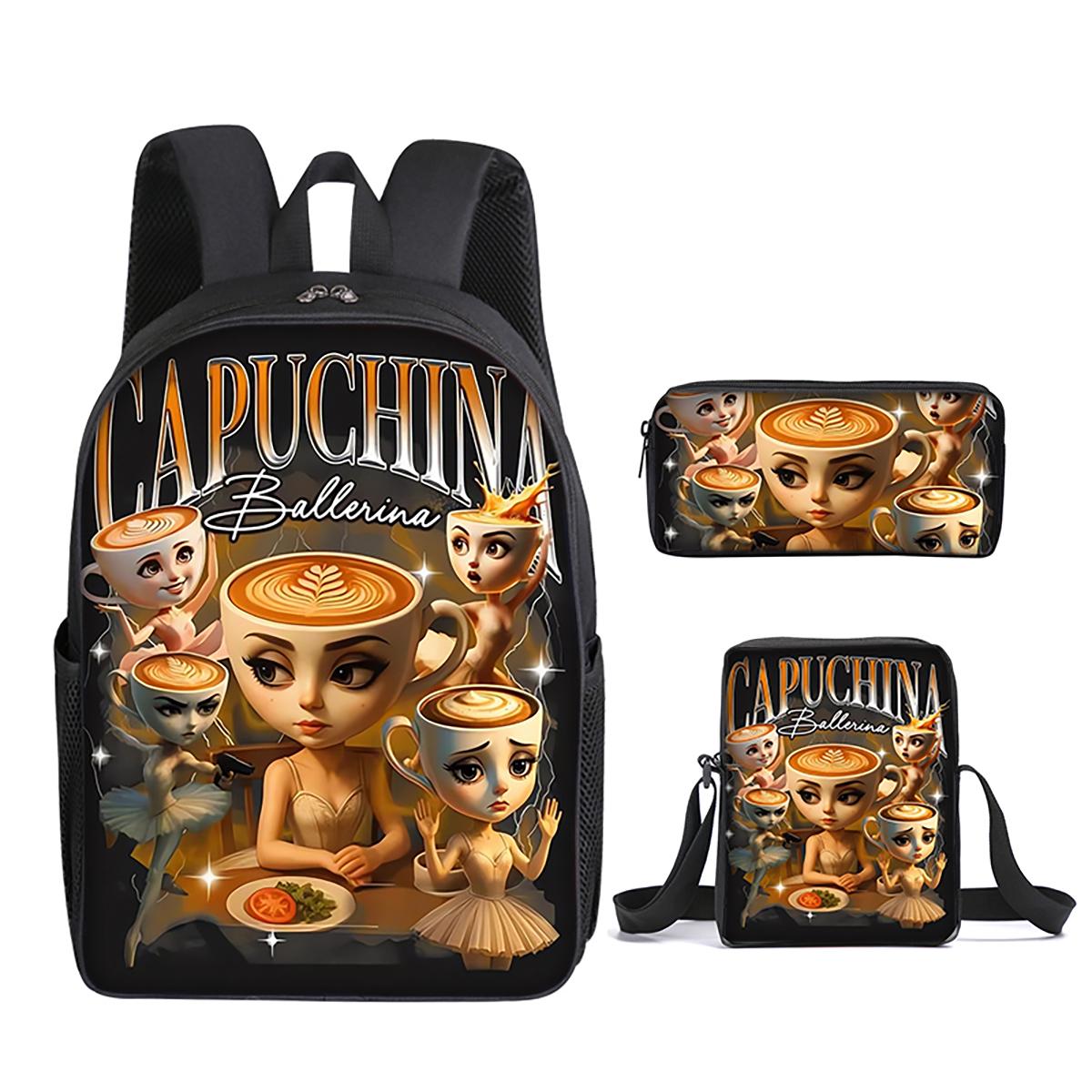 Italian Brainrot 3Pcs/Set Backpack With Messenger