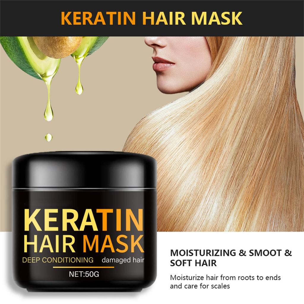 Keratin Hair Mask 50g Soft And Smooth Improvement Maintenance Dry Frizzy Hydration Moisturizing Hair Care Smooth Hair Mask