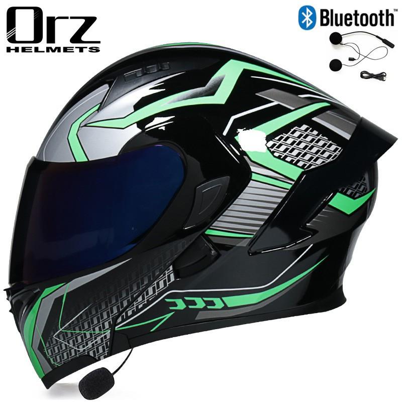 

Bluetooth Helmet Men Women s Electric Motorcycle Uncovering Full Tail Wing Semi-personality Double Gray M