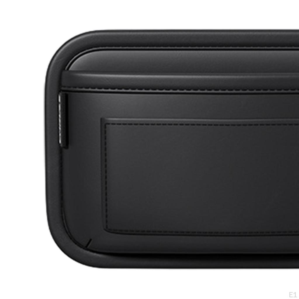 Car Storage Bag Seat Gap Filler Pocket PU Leather Phone Holder Essentials Organizer