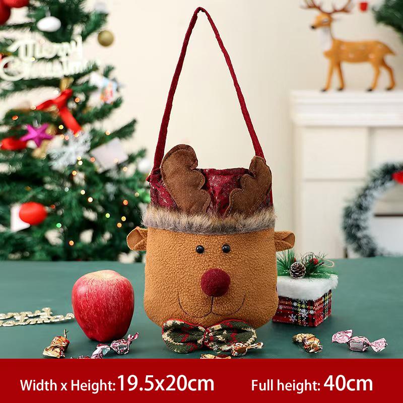 

Christmas Gift Bag Lamb s Wool Faux Leather Candy Apple Package Creativity Handle Christmas Eve New Year Gift Kid Decoration 19.5x20cm
