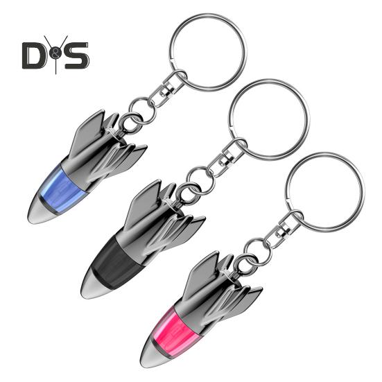 Car Static Eliminator Discharger Keychain Pendant Novel Rocket Design Wear-Resistant Portable Anti-Static Device for Car Metal Handles