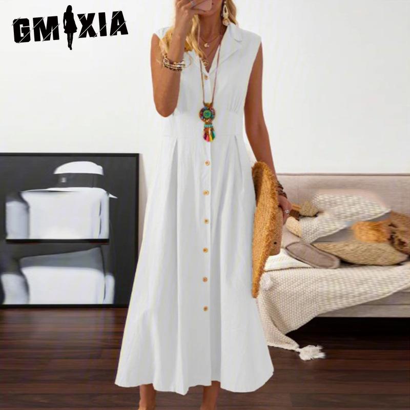 

Платье А-силуэта Элегантное платье Beauty Lady Однобортное длинное платье с большим подолом Однотонное S белый