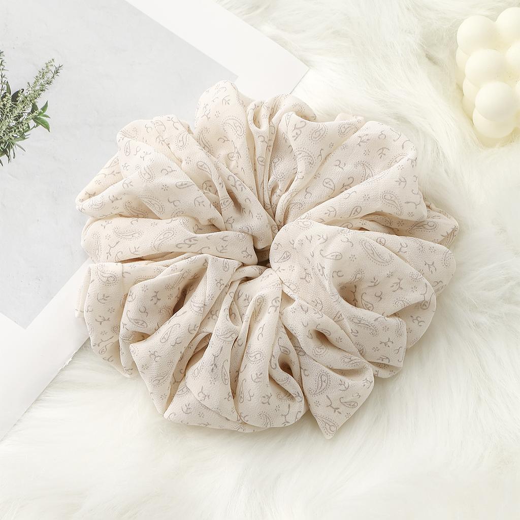Fashion Muslim Printed Scrunchy Large Premium Oversize Hair Band Malaysia Chiffon Big Size Muslim Hijab Scrunchies