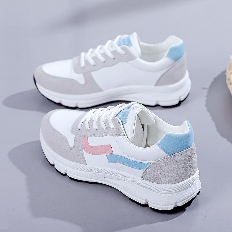Pantofi de alergare antiderapanți casual din piele pentru femei, stil coreean, de primăvară