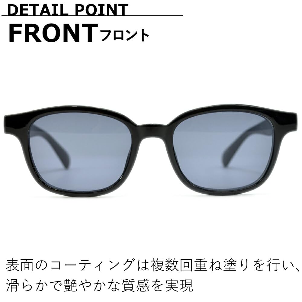 Sunglasses for Men and UV Fashion Wellington Tinted Lightly [MERRY PLEASURE] Women, Protection, Glasses, Oval, Lenses, Colored, BLACK×SMOKE