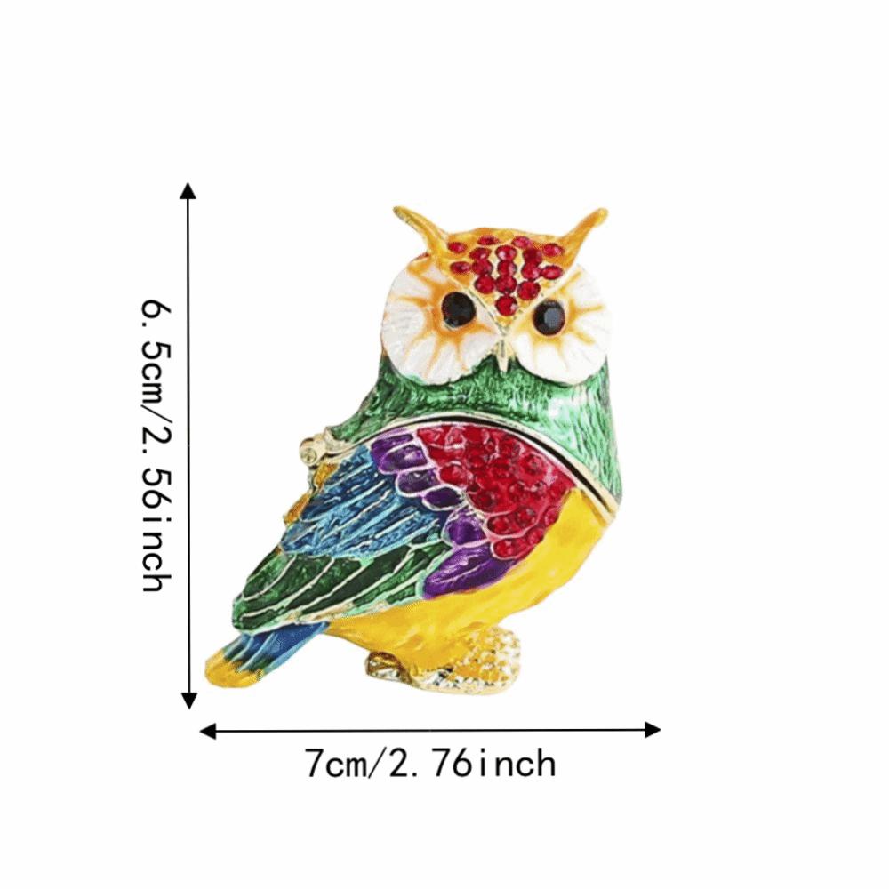 Jewelry Holder Owl Jewelry Box Zinc Alloy Owl Figurine Collectible Owl Trinket Box  Home Decoration