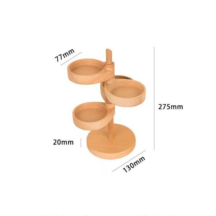 Présentoir en Spirale - Organisateur d'Étagères Rotatives Multi-Niveaux, Rangement Décoratif en Bois pour Bijoux avec 4 Étagères Réglables à 360°, Conception Économisant l'Espace