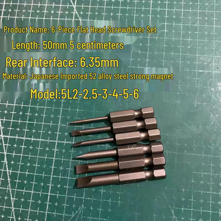 Japan S2 Steel Magnetic Slotted Flat Head Electric Screwdriver Bit