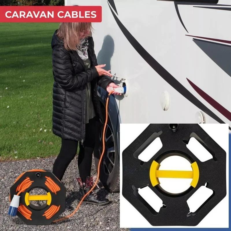 Outdoor Cable Tidy Reel 25M Storage Reel Wire Extension Tidy Frame Roll Up Stand For Caravan Yacht RV Cable Storage