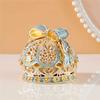 ABWR-Alloy Enamel Jewelry Box Bowknot Crown High-End Jewelry Ring Wedding Ring Jewelry Storage Box