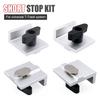 4 Pcs T Track Stop Block Silver Bi-Directional Short Stop Kit Woodworking Stop Block for T-Track Woodworking Sanding & Routing