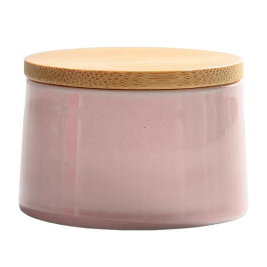 Ceramic Tea Canister with Bamboo Lid Airtight Tea Herb Storage Jar 20g Capacity Spice Box Case Organizer for Coffee Beans Cosmetics