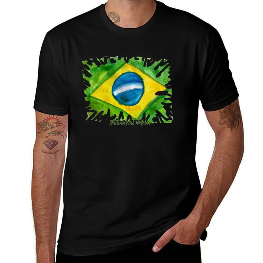 Brazil and Logo TShirt Large Size Loose Casual Tee