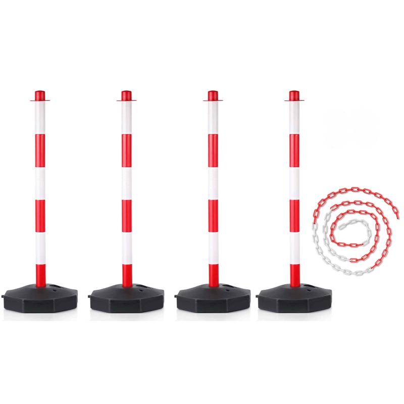 Plastic Warning Post Chain for Construction Site Fence with Isolation Barrier and Caution Tape